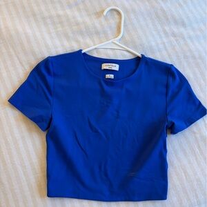 Aritzia Contour Electric Blue Crop Top
